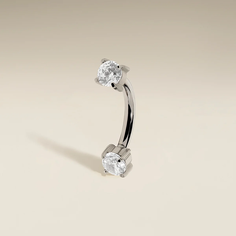 Crystal Titanium Rook Bar in Platinum