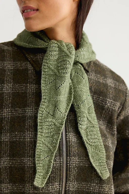 Cozy Cable Triangle Scarf