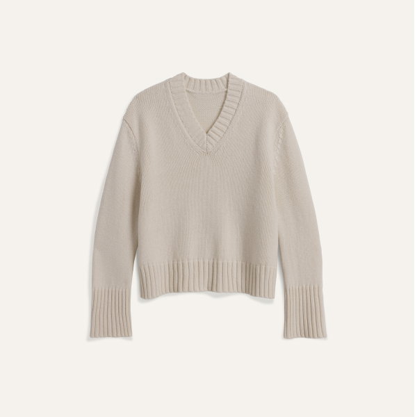 Cropped Cashmere Jet V-Neck