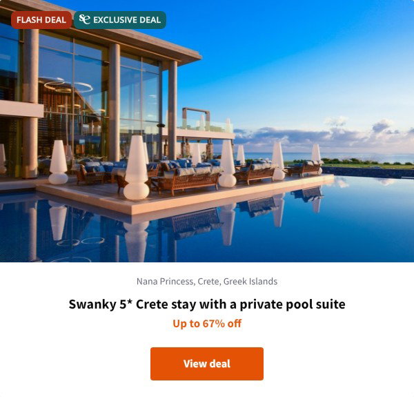 Swanky 5* Crete stay with a private pool suite