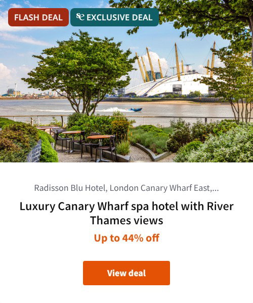 Luxury Canary Wharf spa hotel with River Thames views