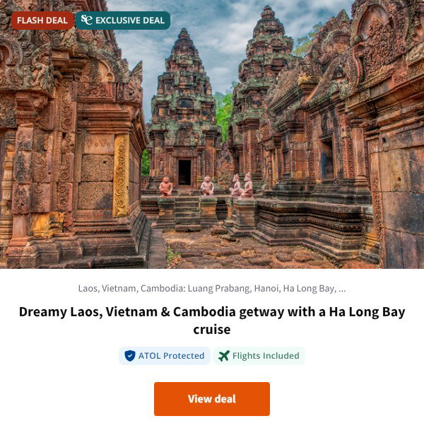 Dreamy Laos, Vietnam & Cambodia getway with a Ha Long Bay cruise
