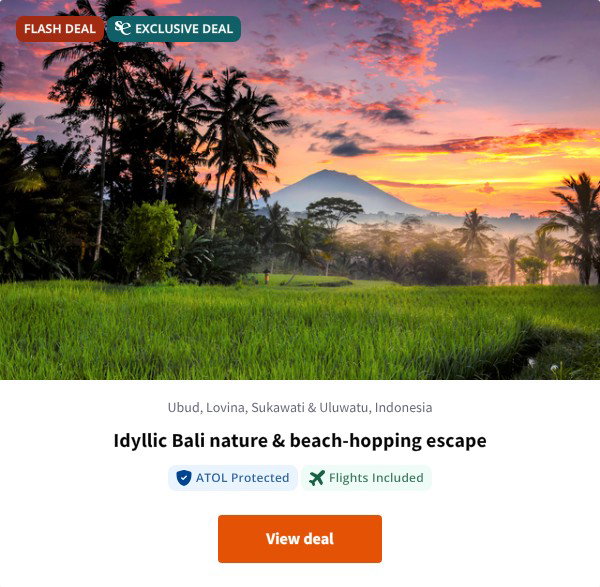Idyllic Bali nature & beach-hopping escape