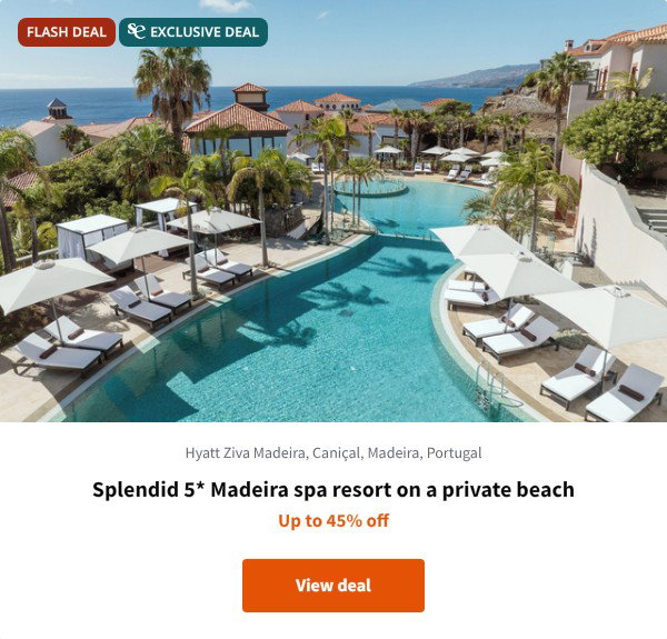 Splendid 5* Madeira spa resort on a private beach