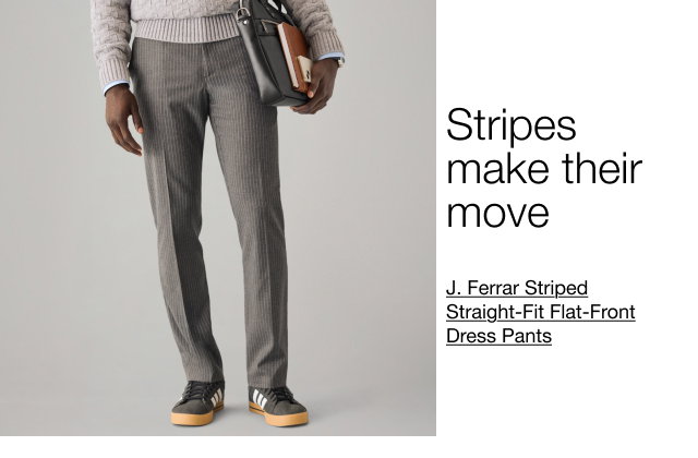 Stripes make their moved | J. Ferrar Striped Straight-Fit Flat-Front Dress Pants