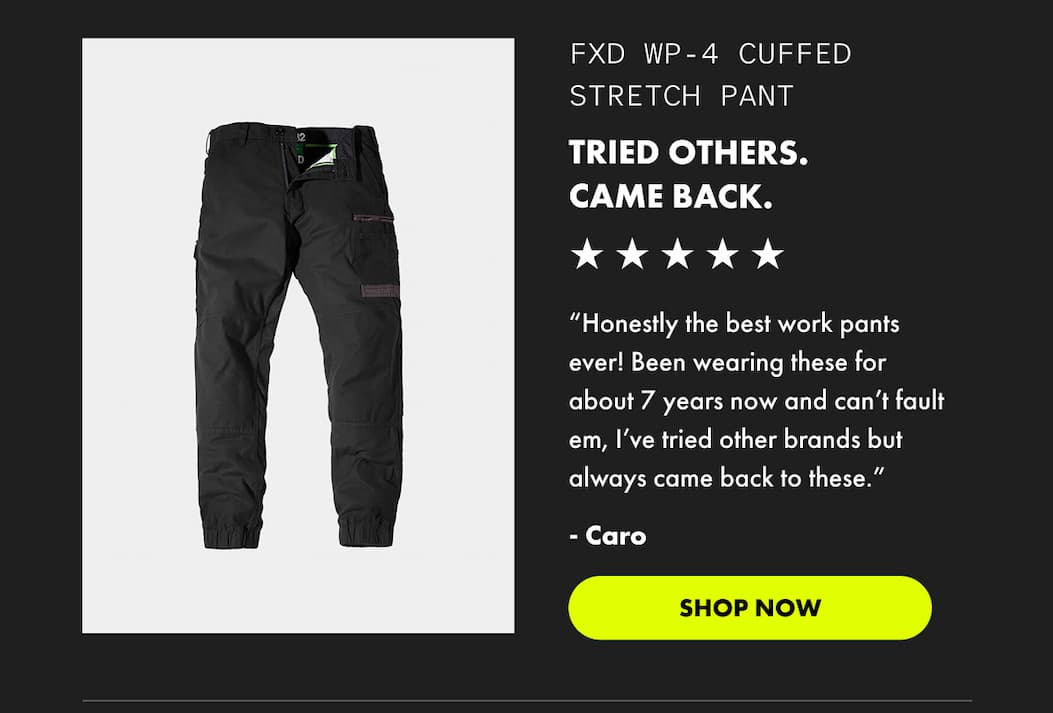FXD WP-4 Cuffed Stretch Pant | SHOP NOW
