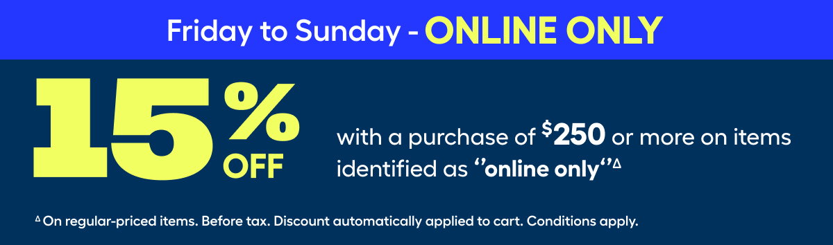 15%* off promo