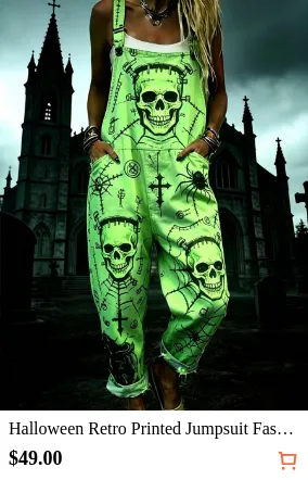 Halloween Retro Printed Jumpsuit...