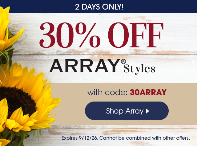 Shop Array and Save 30% Off