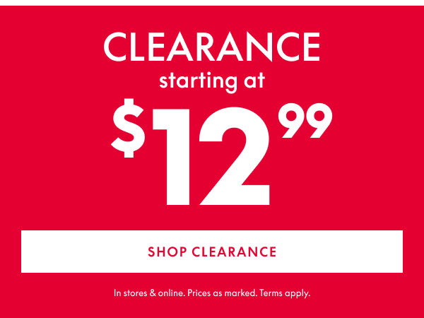 Clearance from $12.99