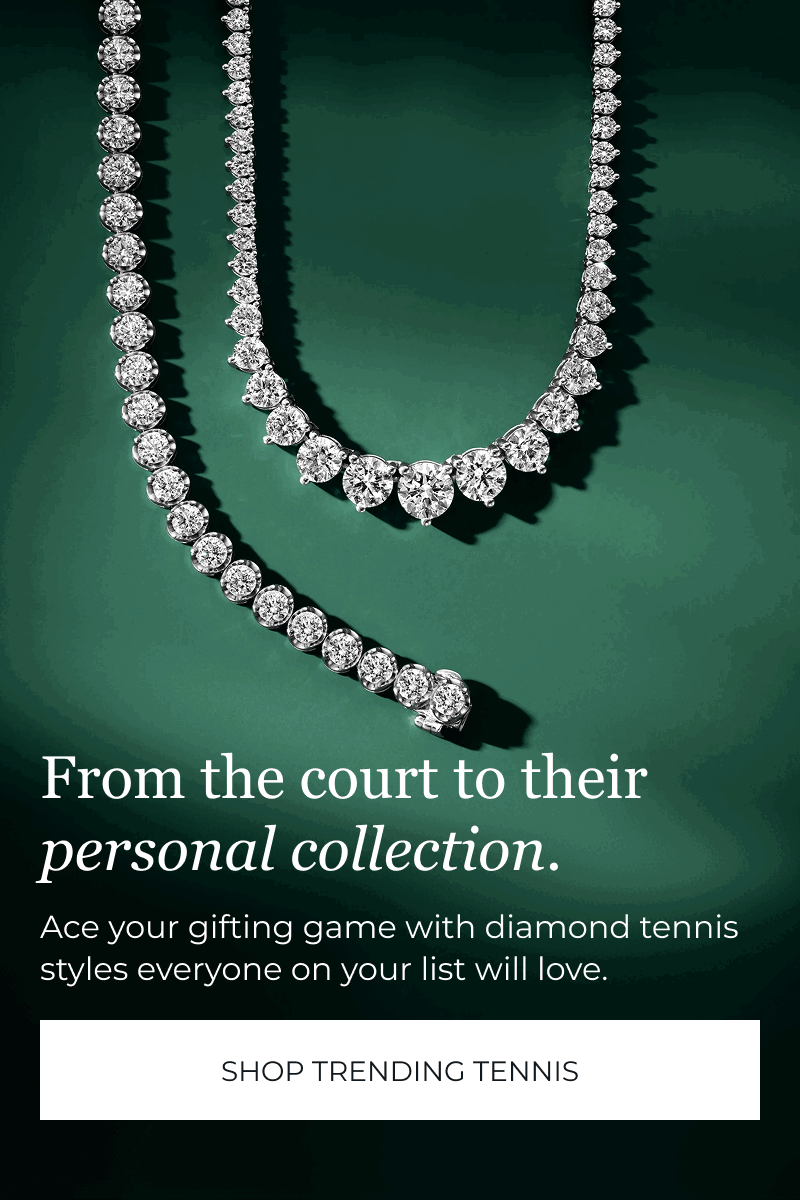 Two diamond tennis necklaces. Ace your gifting game with tennis styles for all. Click to Shop Trending Tennis