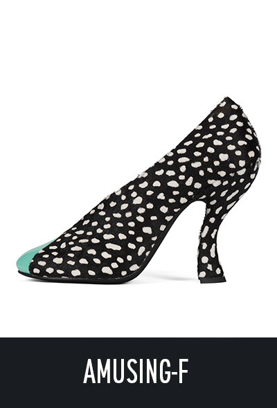 AMUSING-F Mixed-material sculpted heel pump with high-vamp