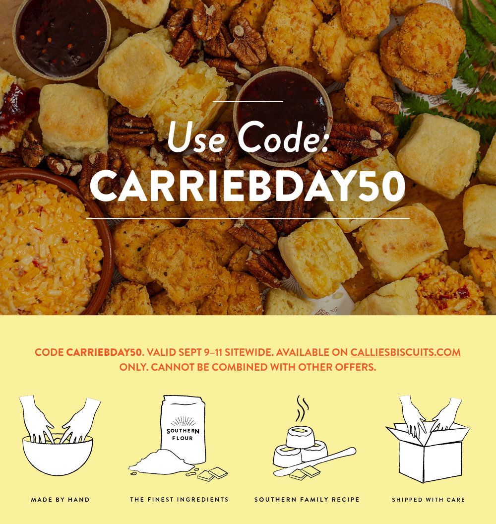 Use Code: CARRIEBDAY50