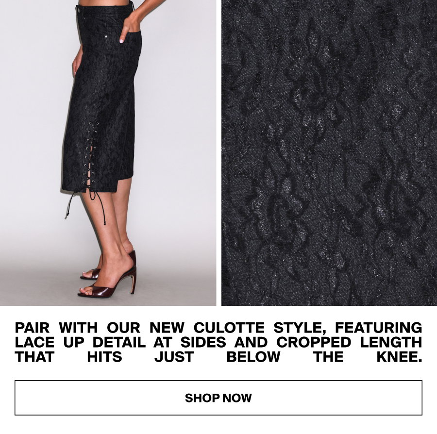 Lace Denim Culotte
