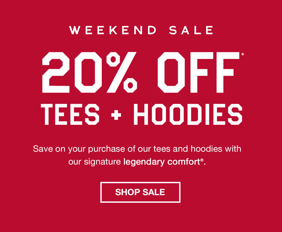 20% off tees and hoodies*