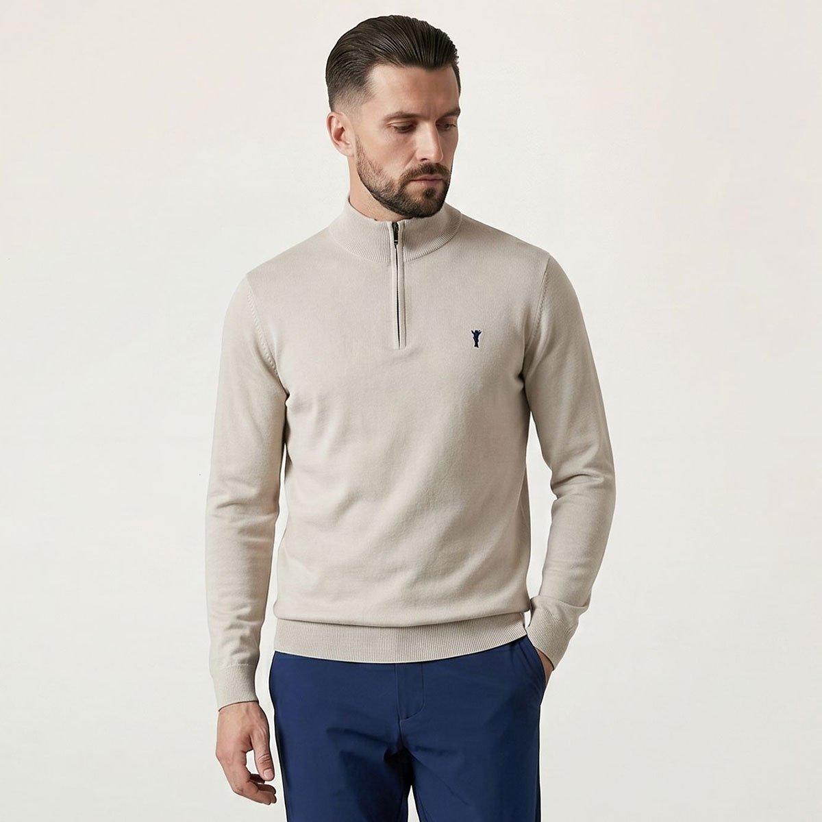 GOLFINO Men's Firenze Knitted Half Zip Golf Troyer Mid Layer