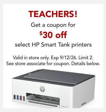 $30 off select smart tank printers for teachers