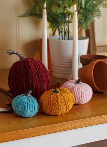 Yarn Wrapped Pumpkins