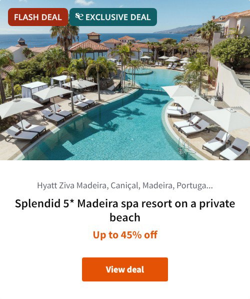 Splendid 5* Madeira spa resort on a private beach
