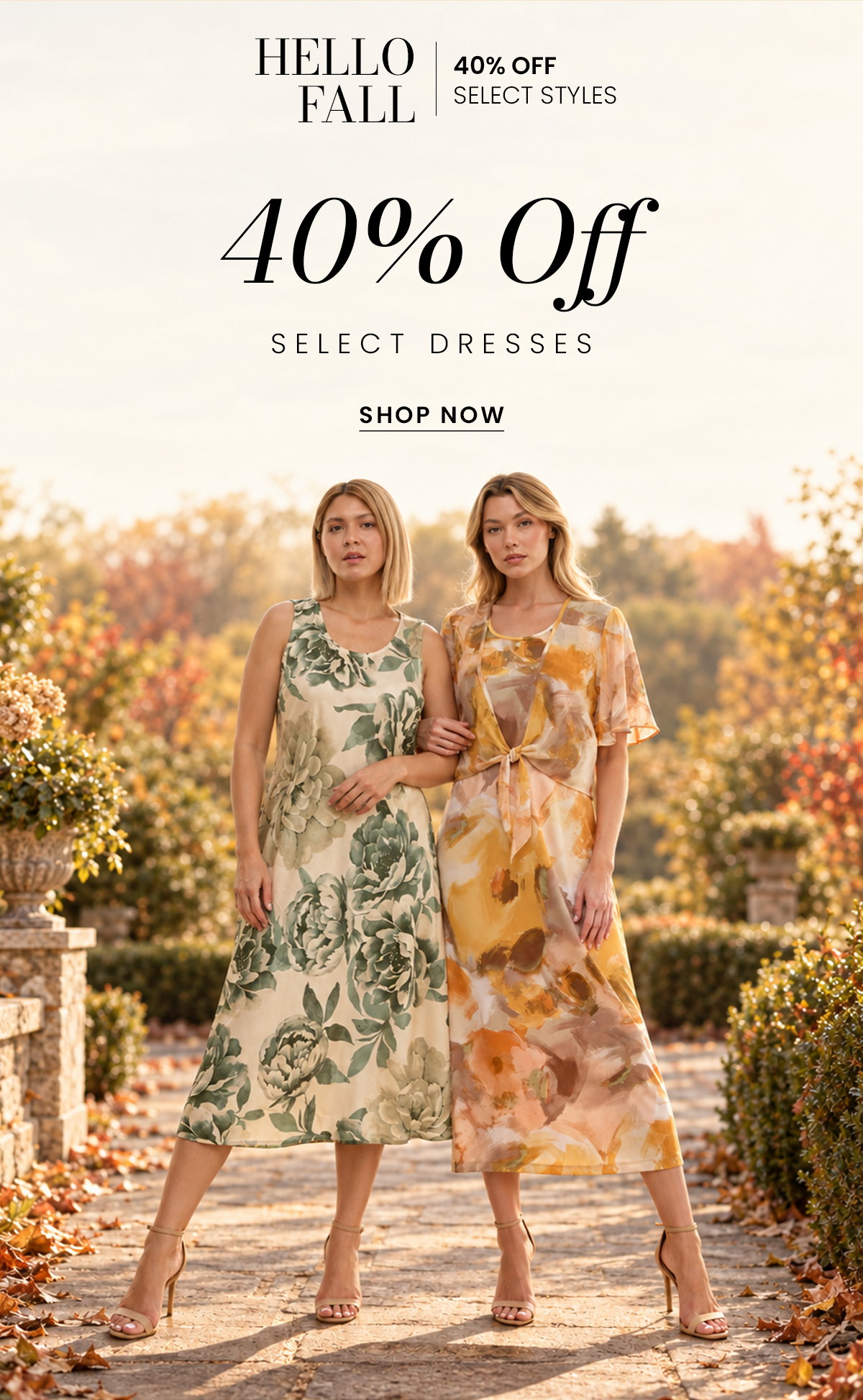 40% off select dresses 