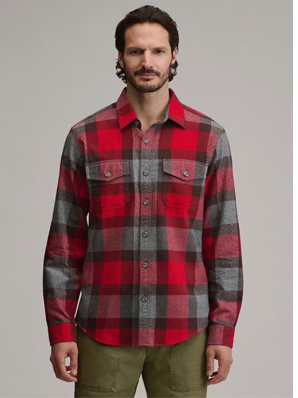 Men's Long-Sleeve Eddie's Cabin Shirt - Jaspe Flannel