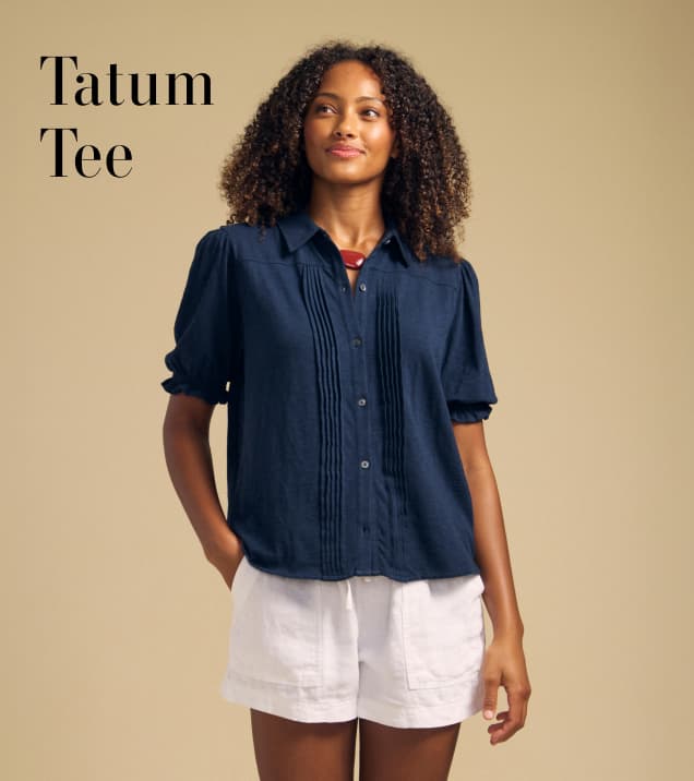 Image of model wearing Tatum in Navy.