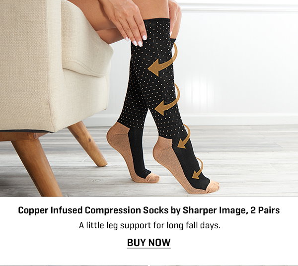 Copper Infused Compression Socks by Sharper Image (2 Pairs)