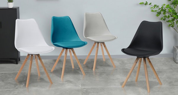 Chaise style scandinave, assise ronde et souple de Sampur