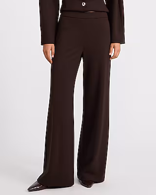 Pull-on High Waisted Wide Leg Pant in Signature Ponte