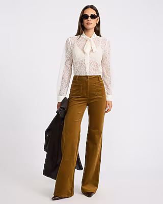 Editor Corduroy High Waisted Patch Pocket Flare Trouser