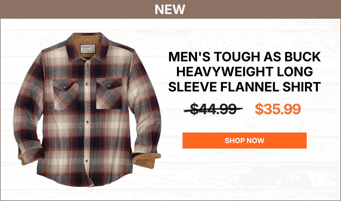 Men’s Tough as Buck Heavyweight Long Sleeve Flannel Shirt
