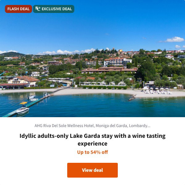 Idyllic adults-only Lake Garda stay with a wine tasting experience