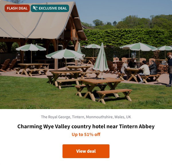 Charming Wye Valley country hotel near Tintern Abbey