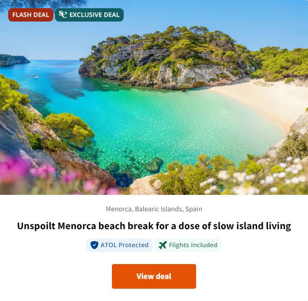 Unspoilt Menorca beach break for a dose of slow island living