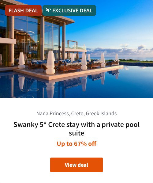 Swanky 5* Crete stay with a private pool suite