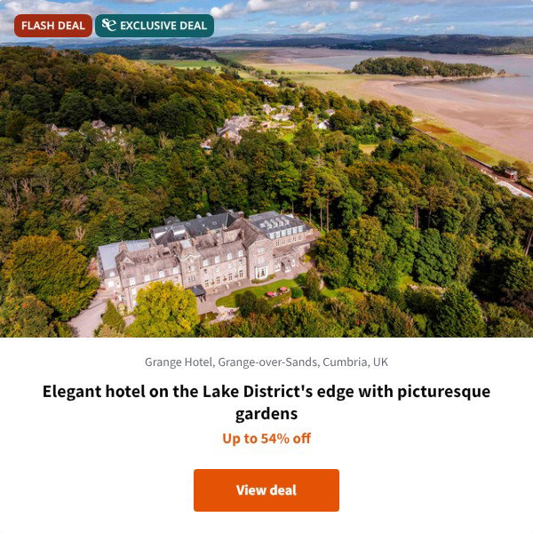 Elegant hotel on the Lake District's edge with picturesque gardens