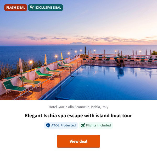 Elegant Ischia spa escape with island boat tour