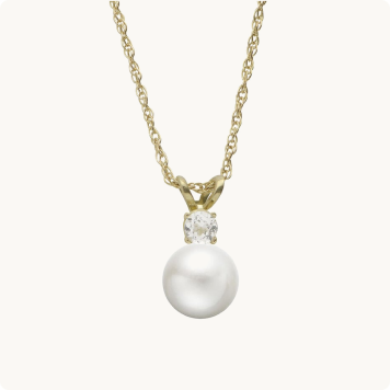 Imperial Pearl Freshwater Cultured Pearl & White Topaz 10k Gold-Filled Pendant Necklace