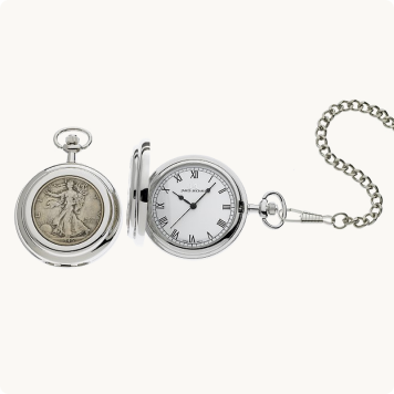Half Dollar Liberty Coin Pocket Watch