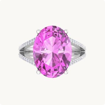 Martha Stewart 10 1/4ctw. Oval Pink Sapphire & Lab Grown Diamond Ring In Sterling Silver