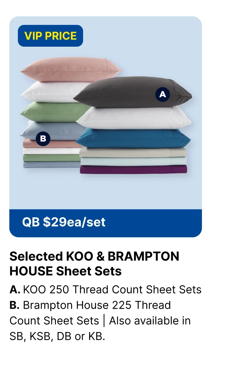 KOO 250 THREAD COUNT & BRAMPTON HOUSE 225 THREAD COUNT SHEET SETS