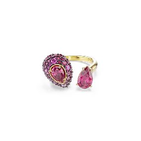 Anello cocktail Sublima, Taglio Pear, Rosso, Finitura oro 18K