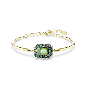 Bracciale rigido Sublima, Taglio Octagon, Verde, Finitura oro 18K