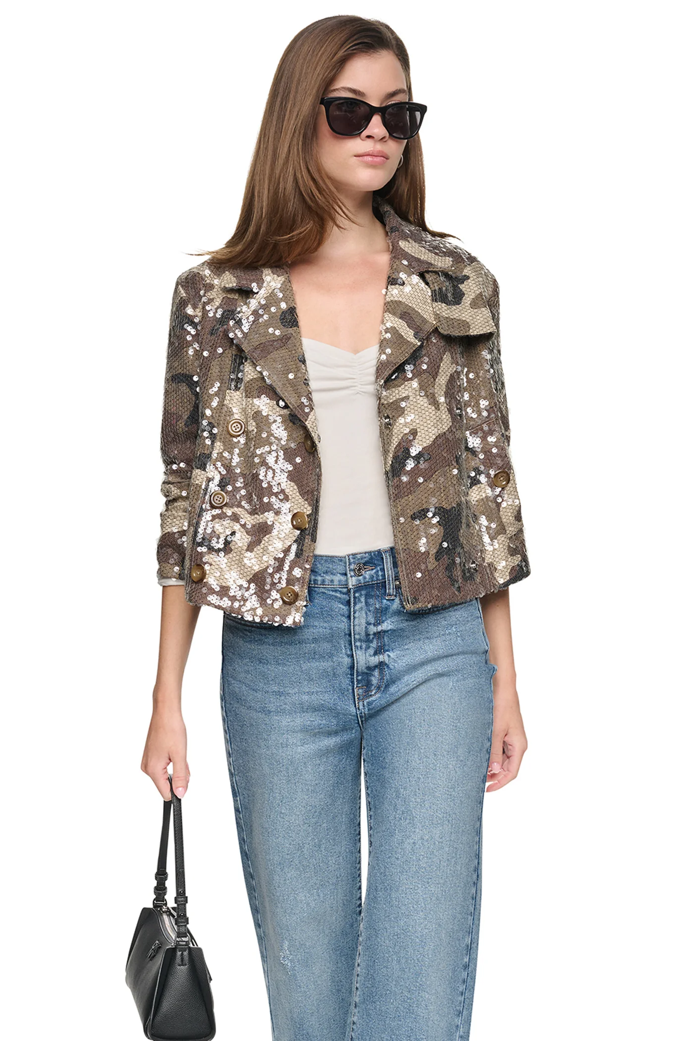 Image of SEQUIN DOUBLE BREASTED TRENCH COAT