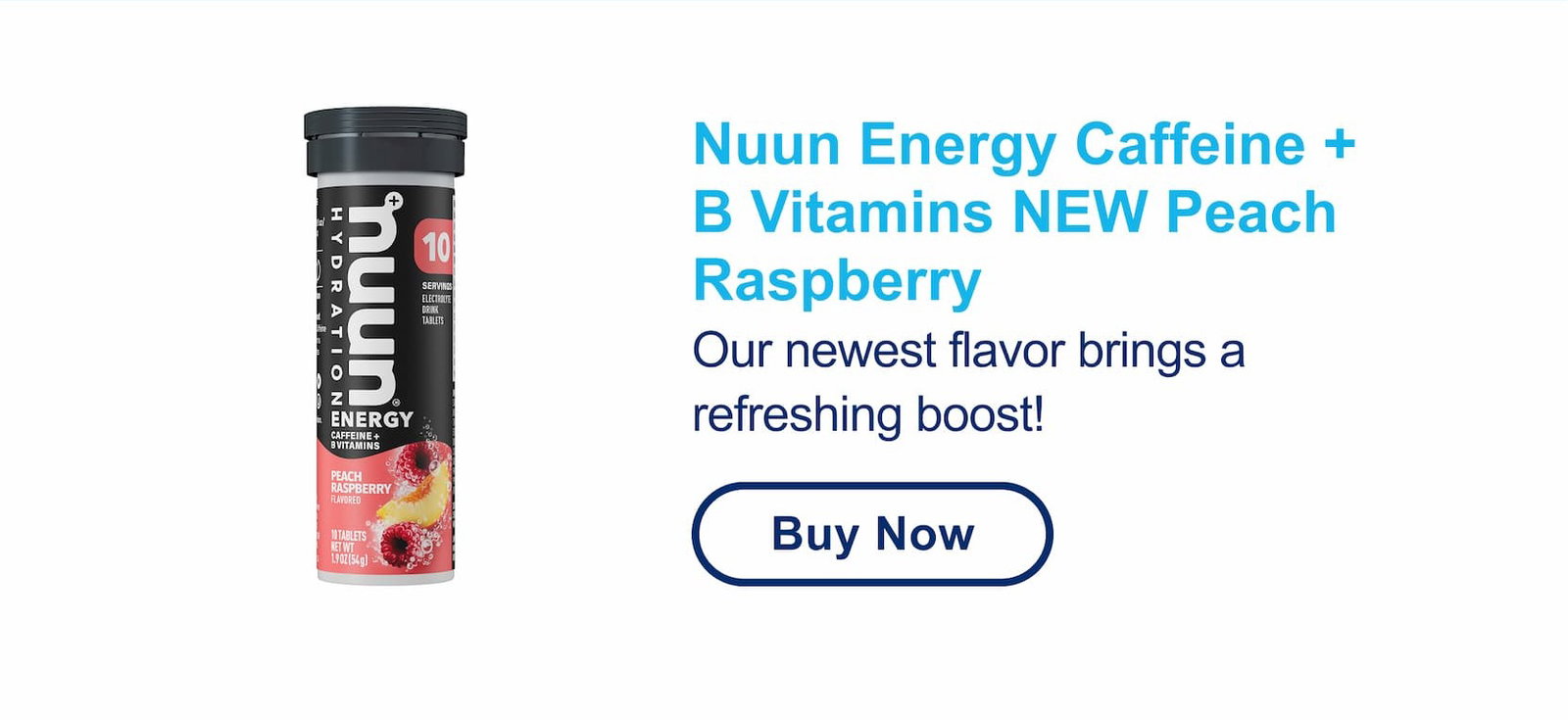Nuun Energy Caffeine + B Vitamins NEW Peach Raspberry