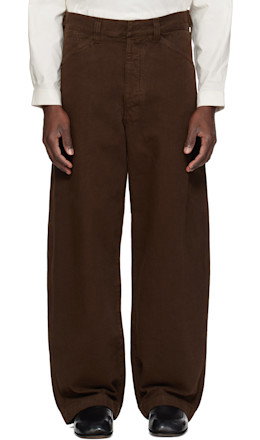 Brown Oversized Workwear Jeans - LEMAIRE
