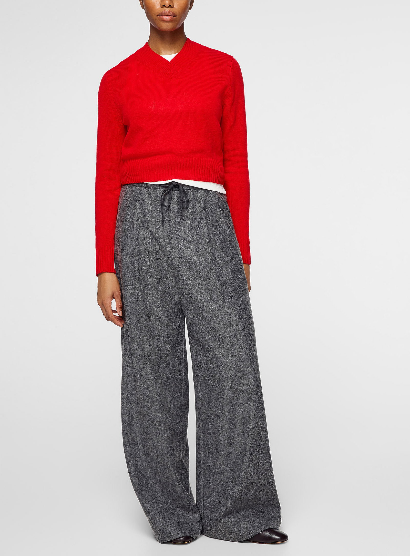 Hugues heathered grey flannel pant