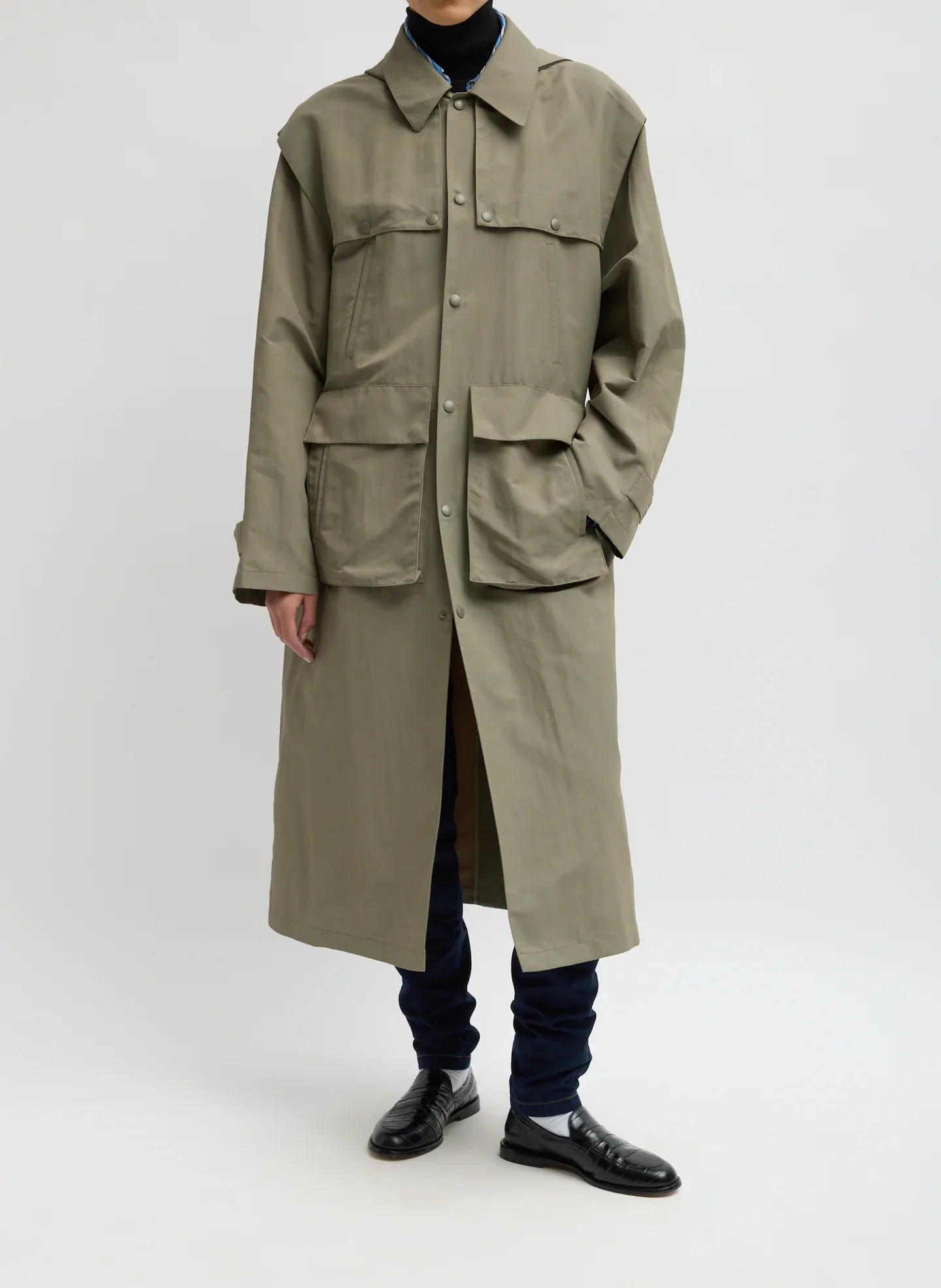 Image of Techy Twill Frank Trench with Hood