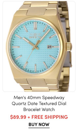INV-48401  INVICTA Men's 40mm Speedway Quartz Date Textured Dial Bracelet Watch  $89.99 + FREE SHIPPING