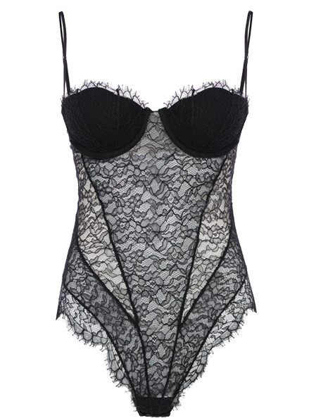 Spell on you Body in pizzo color onice
